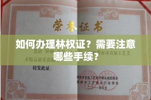 东莞如何办理林权证?需要注意哪些手续?