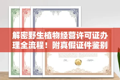 东莞解密野生植物经营许可证办理全流程！附真假证件鉴别方法