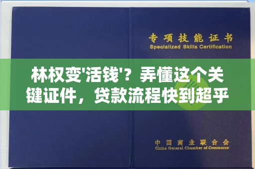 东莞林权变'活钱'？弄懂这个关键证件，贷款流程快到超乎想象！