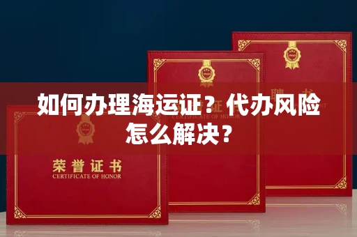 东莞如何办理海运证?代办风险怎么解决?