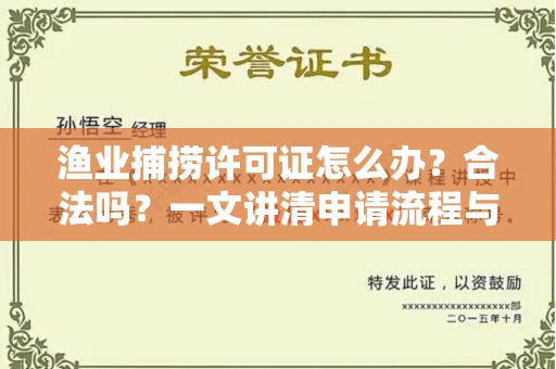 东莞渔业捕捞许可证怎么办?合法吗?一文讲清申请流程与合规要点